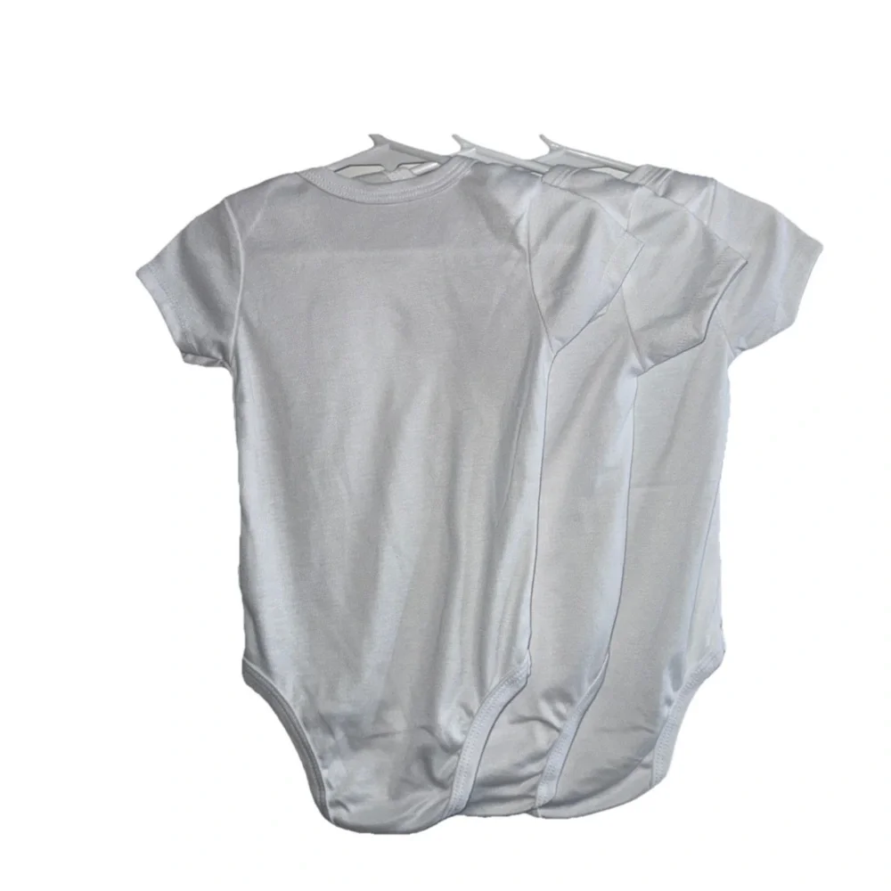 Baby One-Piece Bodysuit (3-Pack) Classic White 12-18 Months NEW